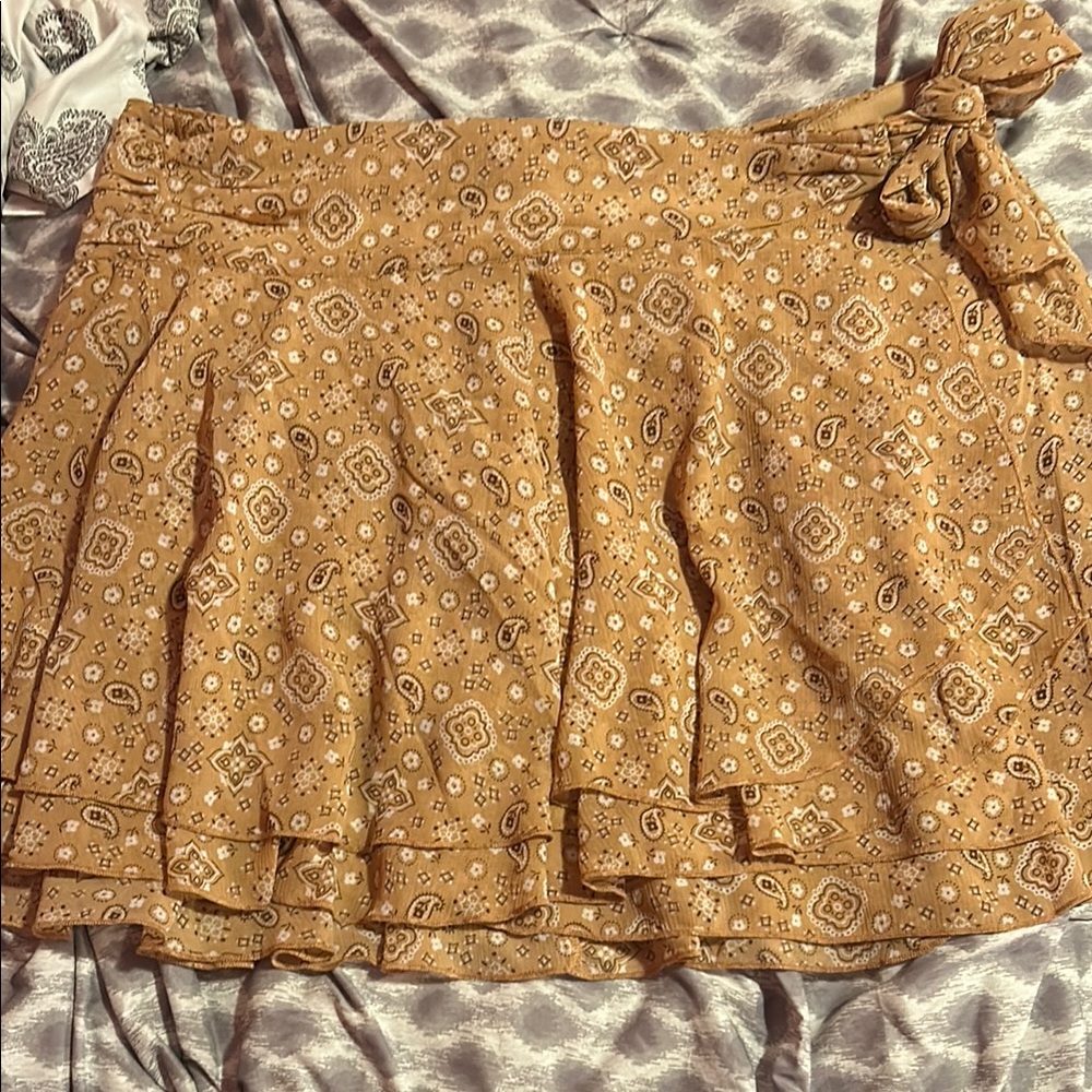 Mustard Paisley Wrap Skirt